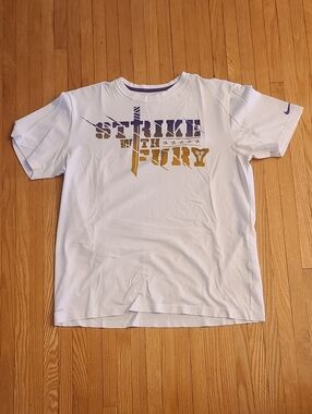 2 for $25 - Nike Men's XL White "Strike with the Fury" Dri-Fit Short Sleeve Tee